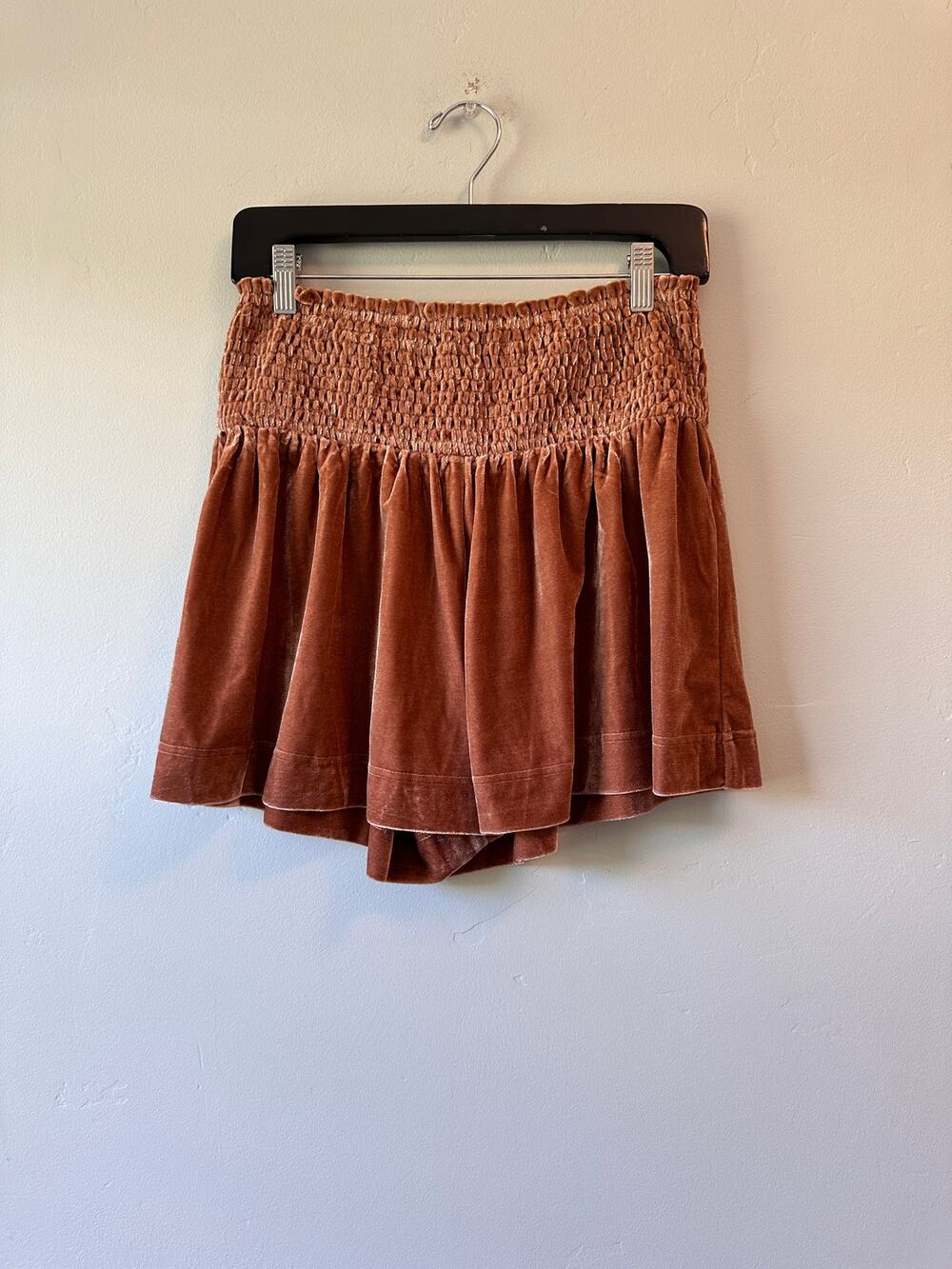 Velvet Burnt Orange/Brown Pull-On Shorts
